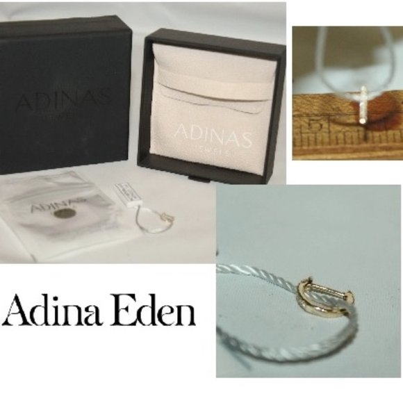 New in Box Adina Eden 14K Gold Genuine Diamond Huggie Cartilage Earring Earrings